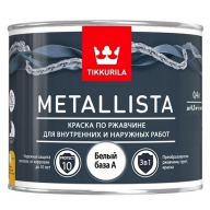 Краска по ржавчине Tikkurila Metallista белая база A 0,4 л