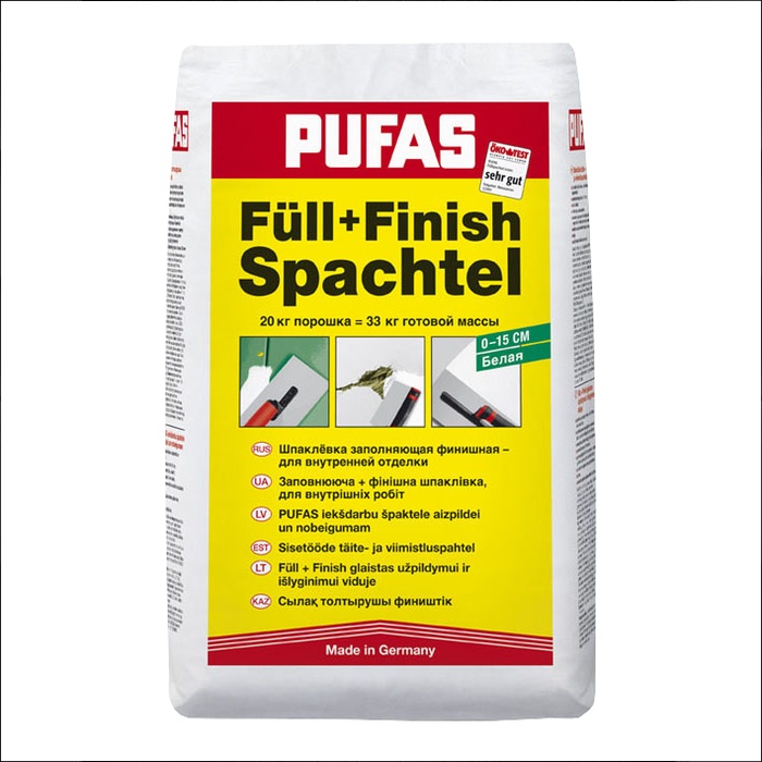 Шпаклевка гипсовая заполняющая PUFAS Full+Finish 20кг