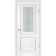 Дверь межкомнатная Profilo Porte PSB-27 Baguette экошпон Пломбир стекло белый сатинат 2000х700 мм