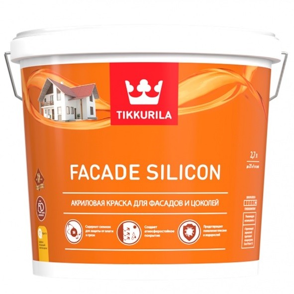 Краска фасадная Tikkurila Facade Silicon база С глубокоматовая 9 л