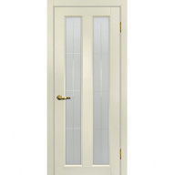 Дверь межкомнатная Мариам Тоскана-5 ПВХ Ваниль стекло белый сатинат решетка 2000х800 мм