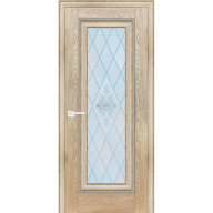 Дверь межкомнатная Profilo Porte PSB-25 Baguette экошпон Дуб Гарвард кремовый стекло белый сатинат 2000х700 мм