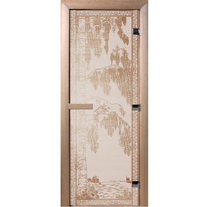 Дверь для сауны стеклянная Doorwood DW00904 Березка сатин 700х1900 мм