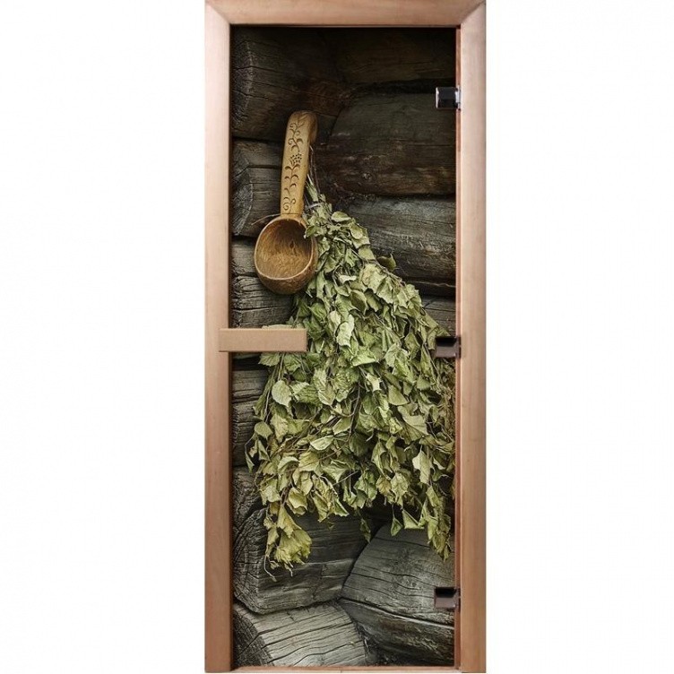 Дверь для сауны стеклянная Doorwood Фотопечать A003 700х1900 мм