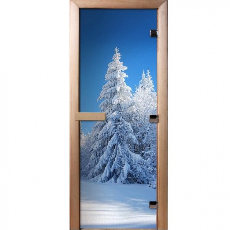 Дверь для сауны стеклянная Doorwood Фотопечать A079 700х1900 мм
