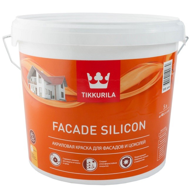 Краска фасадная Tikkurila Facade Silicon база VVA глубокоматовая 5 л