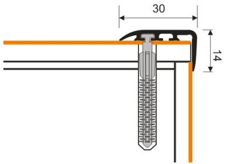 Порожек угловой Г-образный ПВХ Myck D-K0400-6Е Каштан 1000х30х14 мм