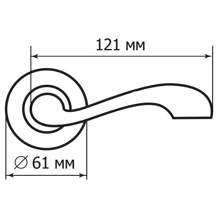 Ручка дверная Palladium Luna BR