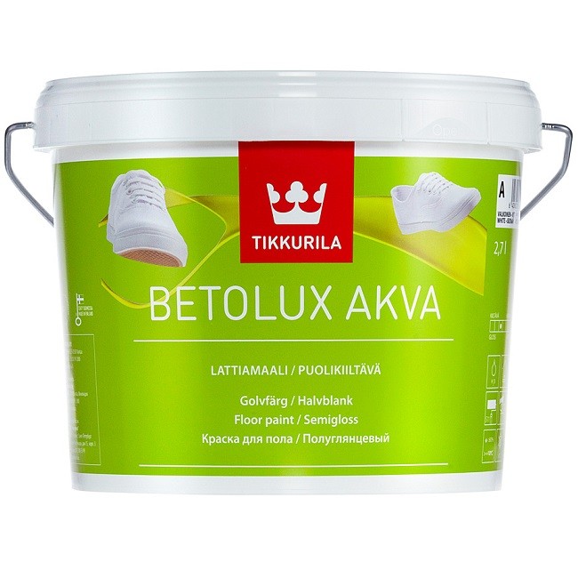 Краска для пола Tikkurila Betolux Akva основа С 2,7 л