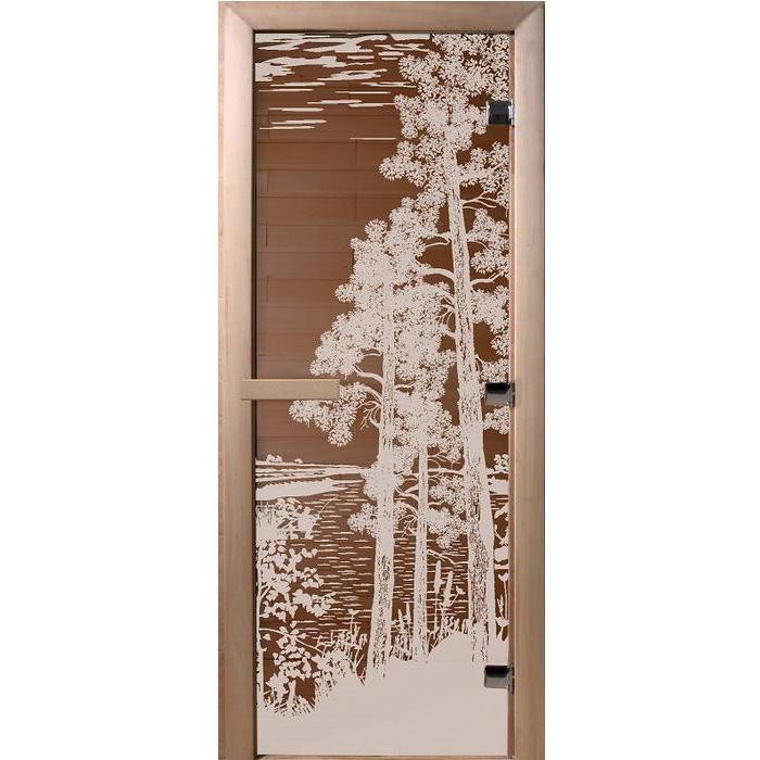 Дверь для сауны стеклянная Doorwood DW01271 Рассвет бронза матовая 700х1900 мм