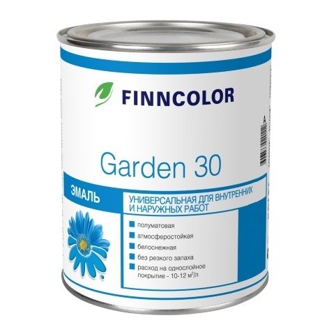 Эмаль алкидная Finncolor Garden 30 полуматовая база A 9 л