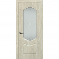 Дверь межкомнатная Мариам Сиена-2 ПВХ шале Дуб седой стекло белый сатинат серебро 2000х600 мм