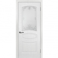 Дверь межкомнатная Мариам Сиена-5 ПВХ Пломбир стекло белый сатинат серебро 2000х900 мм