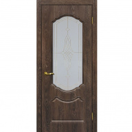 Дверь межкомнатная Мариам Сиена-2 ПВХ шале Дуб корица стекло белый сатинат золото 2000х700 мм
