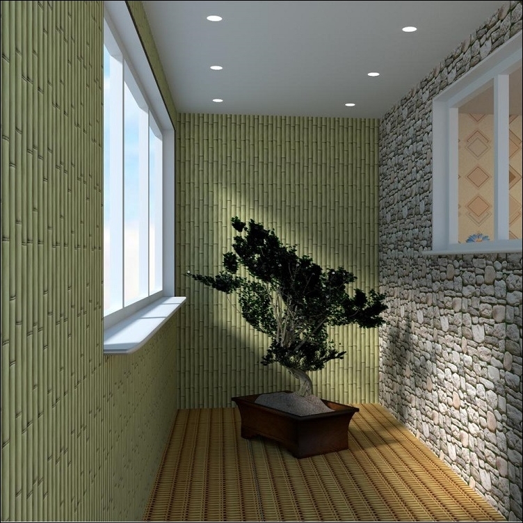 Стеновая 3D панель ПВХ "Бамбук оливковый"