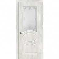 Дверь межкомнатная Мариам Сиена-1 ПВХ шале Дуб жемчужный стекло белый сатинат серебро 2000х600 мм