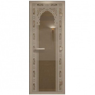 Дверь для хамама стеклянная Doorwood DW00468 Восточная арка бронза 700х1900 мм