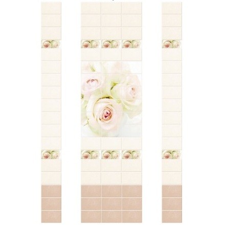 Стеновая панель ПВХ Novita Light фриз 3D Чайная Роза добор 2700х250 мм