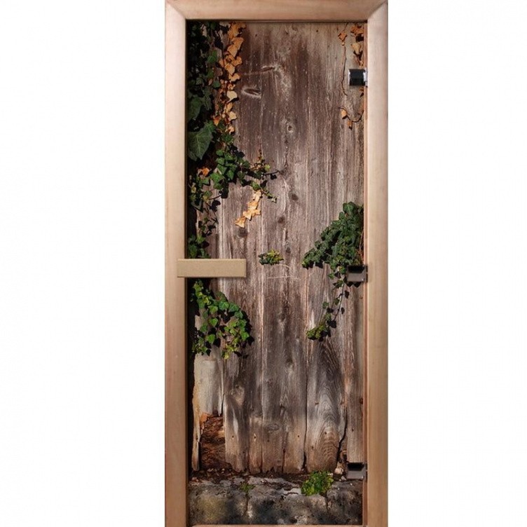 Дверь для сауны стеклянная Doorwood Фотопечать A030 700х1900 мм