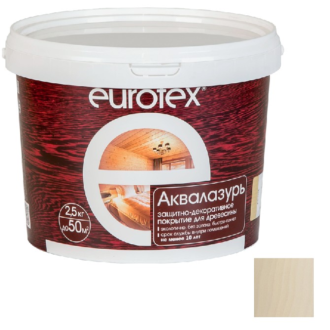 Лак-антисептик акриловый Eurotex Аквалазурь олива 9 кг
