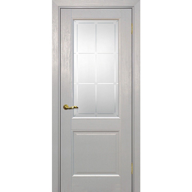 Дверь межкомнатная Profilo Porte PSU-27 ПВХ Бланжевое дерево стекло белый сатинат Решетка 2000х900 мм