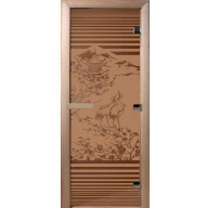 Дверь для сауны стеклянная Doorwood Япония бронза матовая 700х1900 мм