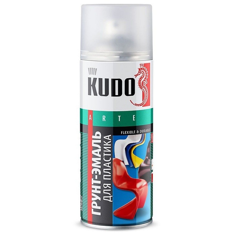 Грунт-эмаль для пластика Kudo KU-6002 черная 520 мл