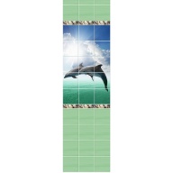 Стеновая панель ПВХ Novita фриз 3D Зеленый океан узор 2700x250 мм