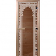 Дверь для сауны стеклянная Doorwood DW00079 Восточная арка бронза 700х1900 мм