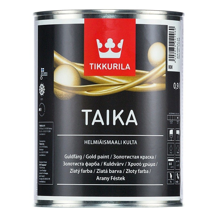 Краска перламутровая Tikkurila Taika полуглянцевая база КМ золото 0,9 л