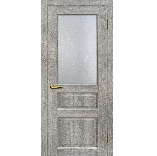 Дверь межкомнатная Мариам Тоскана-2 ПВХ Чиаро гриджио стекло белый сатинат ромб 2000х800 мм