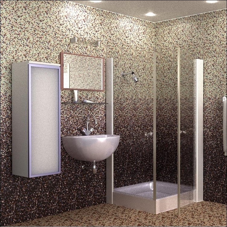 Стеновая 3D панель ПВХ "Мозаика коричневая"