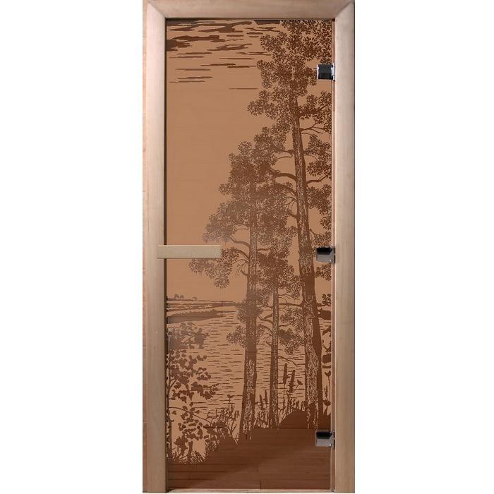 Дверь для сауны стеклянная Doorwood DW01272 Рассвет бронза 700х1900 мм