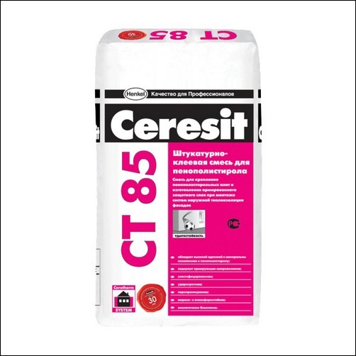 Штукатурно-клеевая смесь для плит CERESIT CT 85 из пенополистирола (белый)