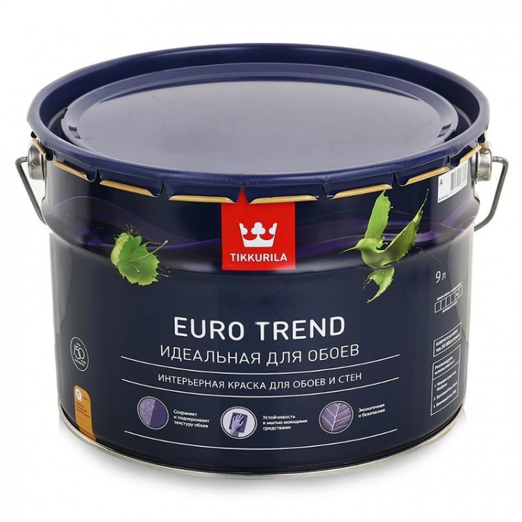 Краска для обоев и стен Tikkurila Euro Trend основа С 0,9 л