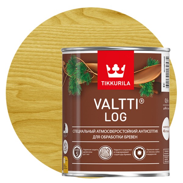Антисептик Tikkurila Valtti Log красное Дерево 9 л