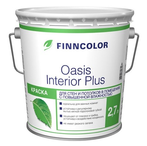 Краска для стен и потолков Tikkurila Finncolor Oasis Interior Plus база А глубокоматовая 9 л