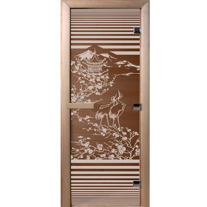 Дверь для сауны стеклянная Doorwood DW01114 Япония бронза 700х1900 мм