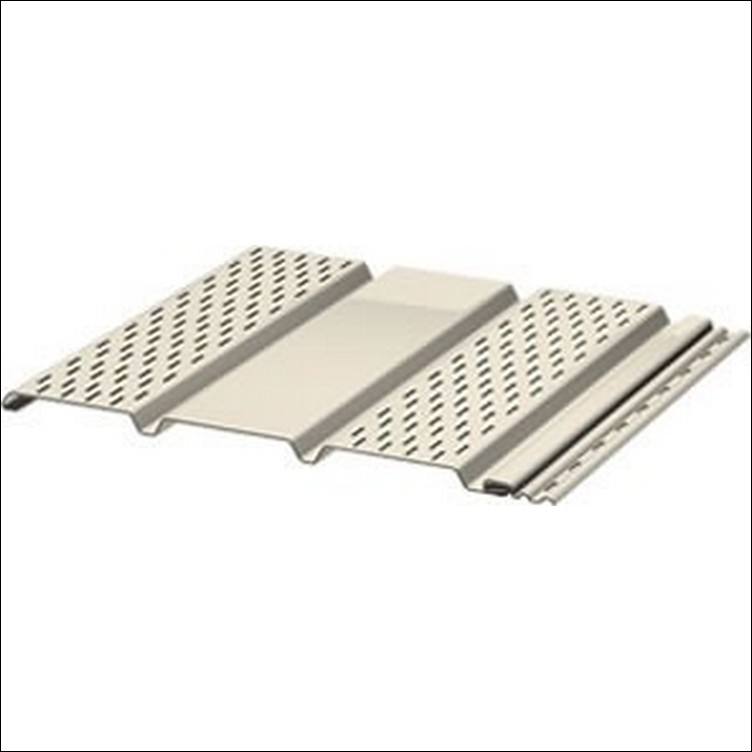 Софит виниловый Tecos с частичной перфорацией по бокам Белый