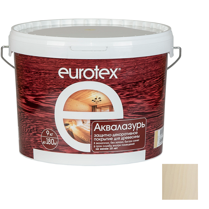 Лак-антисептик акриловый Eurotex Аквалазурь сосна 2,5 кг