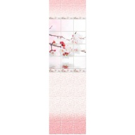 Стеновая панель ПВХ Novita Light фриз 3D Вишня розовая узор 2700х250 мм