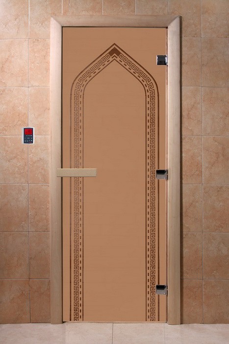 Дверь для сауны стеклянная Doorwood DW00082 Арка бронза матовая 800х2000 мм