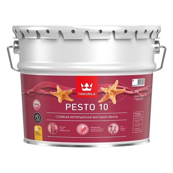 Эмаль Tikkurila Pesto 10 матовая база А 9 л