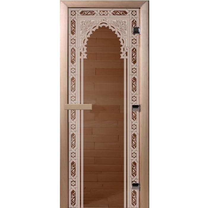 Дверь для сауны стеклянная Doorwood DW00080 Восточная арка бронза 800х2000 мм