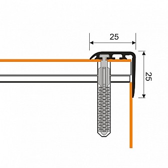 Порожек угловой Г-образный ПВХ Myck D-K0300-5Р Ясень 2000х25х25 мм