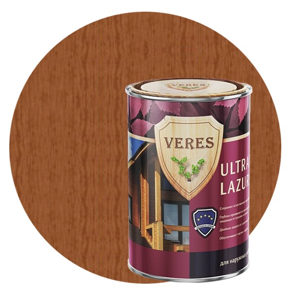 Пропитка для древесины Veres Ultra Lazura № 3 Тик 0,9 л