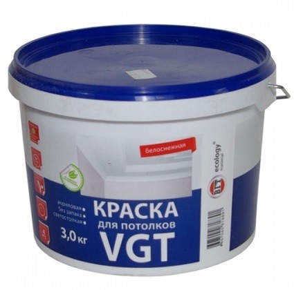 Краска для потолков VGT ВД-АК-2180 белоснежная 1,5 кг