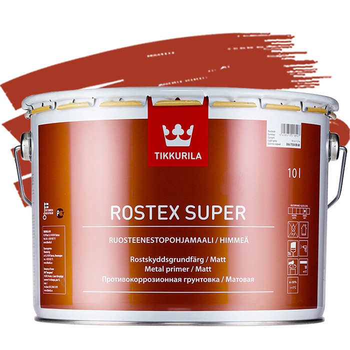 Грунтовка противокоррозионная Tikkurila Rostex Super светло-серая 1 л