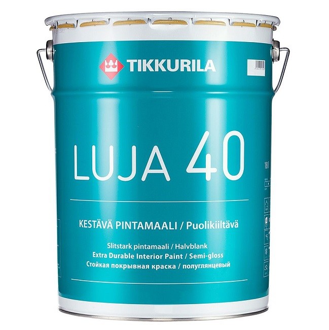 Краска интерьерная Tikkurila Luja 40 основа А полуглянцевая 9 л