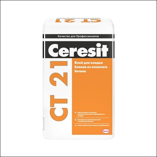 Клей для кладки блоков из ячеистого бетона CERESIT CT 21 (белый)